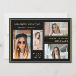 4 Foto Collage Gefeliciteerd Afstuderen Aankondiging