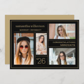 4 Foto Collage Gefeliciteerd Afstuderen Aankondiging (Voorkant / Achterkant)