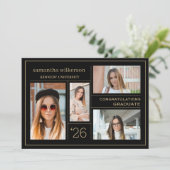4 Foto Collage Gefeliciteerd Afstuderen Aankondiging (Staand voorkant)