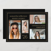 4 Foto Collage Gefeliciteerd Afstuderen Aankondiging (Voorkant / Achterkant)