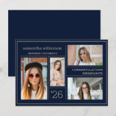 4 Foto Collage Gefeliciteerd Afstuderen Notitiekaartje (Voorkant / Achterkant)