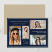 4 Foto Collage Gefeliciteerd Afstuderen Notitiekaartje (Voorkant / Achterkant)