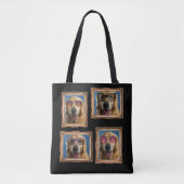 4 Foto Collage Gold Lijst Dogs Huisdieren Familie Tote Bag (Voorkant)