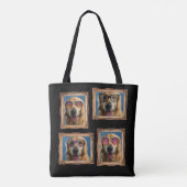 4 Foto Collage Gold Lijst Dogs Huisdieren Familie Tote Bag (Achterkant)