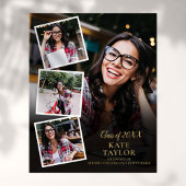 4 Foto Collage Goud Afstuderen Poster
