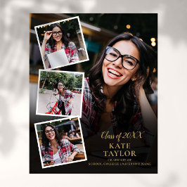 4 Foto Collage Goud Afstuderen Poster