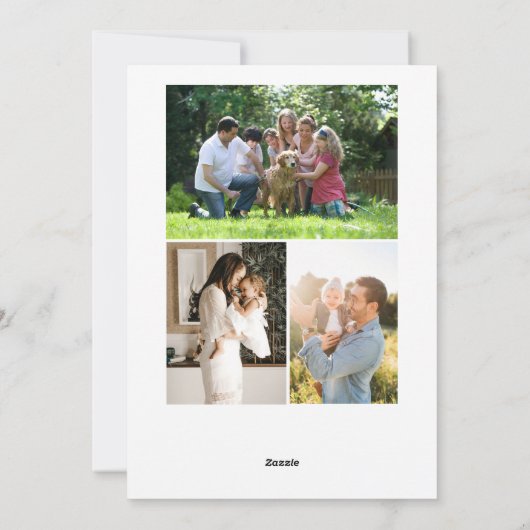 4 foto collage goud Merry Christmas script Feestdagenkaart (Achterkant)