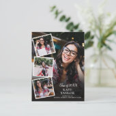 4 Foto Collage Graduation Party Invitation Postca Briefkaart (Staand voorkant)