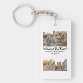 4 Foto Collage Greatest Dad est DBL Vaderdag Sleutelhanger