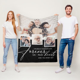 4-Foto Collage Handgeschreven Voor Altijd In Onze  Fleece Deken