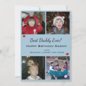 4 Foto Collage Happy Birthday Beste pap ooit kaart (Voorkant)