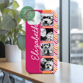 4 foto collage heet roze oranje chevrons Case-Mate iPhone case