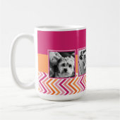 4 Foto Collage Heet Roze Oranje Chevrons Koffiemok (Links)