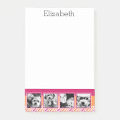 4 foto collage - hete roze oranje chevrons post-it® notes (Voorkant)