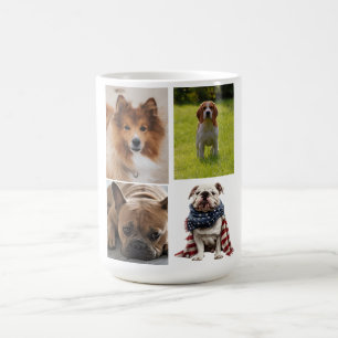 4 Foto Collage Hond Liefhebber Huisdier Koffiemok