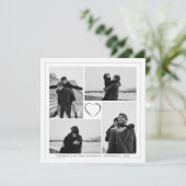 4 Foto Collage Huwelijksjubileum Naam & Datum Aankondiging (Staand voorkant)