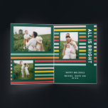 4 Foto collage kerst regenboogkleurig heldere kers Feestdagen Kaart<br><div class="desc">4 Foto collage kerstkerstmannetje met kleurrijke stripe is allemaal fel leuk collectie voor feestdagen.</div>