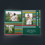 4 Foto collage kerst regenboogkleurig heldere kers Feestdagen Kaart<br><div class="desc">4 Foto collage kerstkerstmannetje met kleurrijke stripe is allemaal fel leuk collectie voor feestdagen.</div>