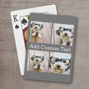 4 Foto Collage - Kies JE ACHTERGRONDKLEUR Pokerkaarten