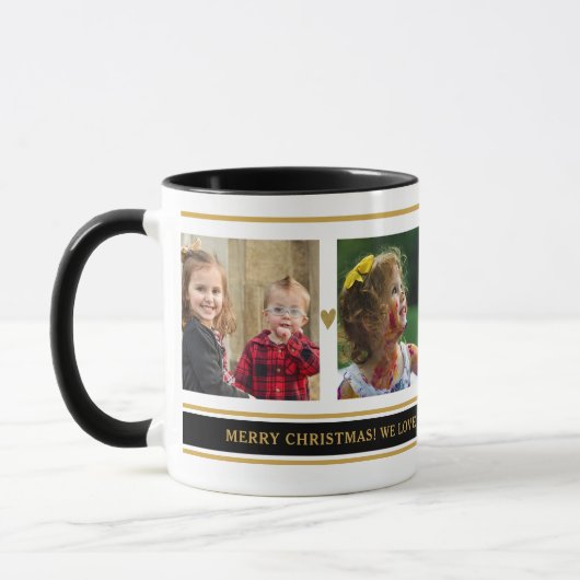 4 Foto-collage kleinkinderen, kleinouders, Kerstmi Mok (Links)