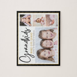 4 Foto-collage kleinkinderen maken het levensgrote Legpuzzel