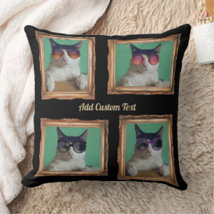 4 Foto Collage Lijst Katten Dierenfamilie Kussen
