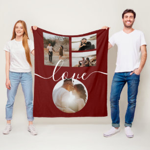 4 Foto Collage Love Persoonlijk Fleece Deken