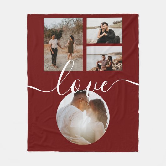 4 Foto Collage Love Persoonlijk Fleece Deken (Voorkant)