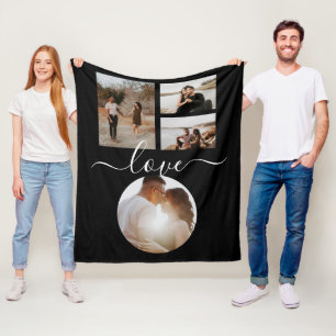 4 Foto Collage Love Persoonlijk Fleece Deken