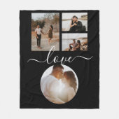 4 Foto Collage Love Persoonlijk Fleece Deken (Voorkant)