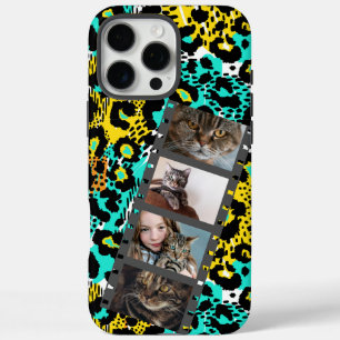 4 Foto Collage Luipaard Hoestelcase iPhone 16 Pro Max Hoesje
