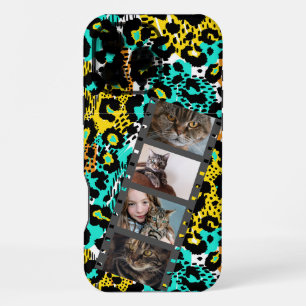 4 Foto Collage Luipaard Hoestelcase iPhone 16 Pro Max Hoesje