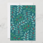 4 Foto-collage - Merry kerst botanisch groen Feestdagenkaart (Achterkant)