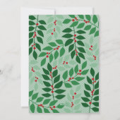 4 Foto-collage - Merry Kerstbotanical Red Feestdagenkaart (Achterkant)