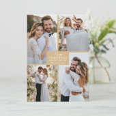 4 Foto Collage Merry Kerstmis Feestdagenkaart (Staand voorkant)