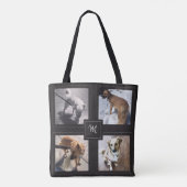 4 Foto collage met Dog Quote Black Canvas tas (Achterkant)