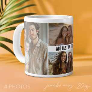 4 foto-collage met één tekstregel - Minimaal Grote Koffiekop