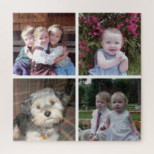 4 foto collage met minimale witte achtergrond legpuzzel