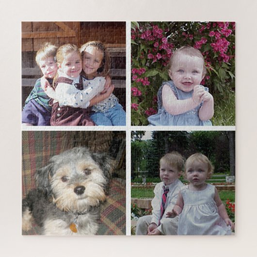 4 foto collage met minimale witte achtergrond legpuzzel (Verticaal)