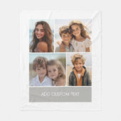 4 foto collage met modern tekstblok fleece deken (Voorkant)