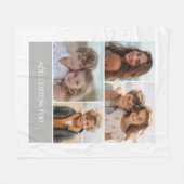 4 foto collage met modern tekstblok fleece deken (Voorkant (Horizontaal))