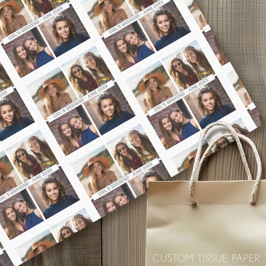 4 foto collage - met tekstblok tissuepapier