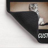 4 Foto Collage met text - kies achtergrond kleur Muismat (Hoek)