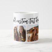 4 foto-collage met trendy bounce-script - wit grote koffiekop (Voorkant)