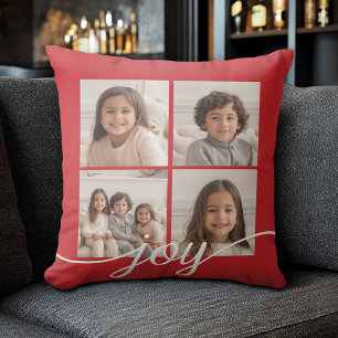 4 foto collage met vakantiegroet Rood Kussen