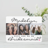 4 Foto-collage: Mijn Bridesmaid-voorstel Kaart (Staand voorkant)
