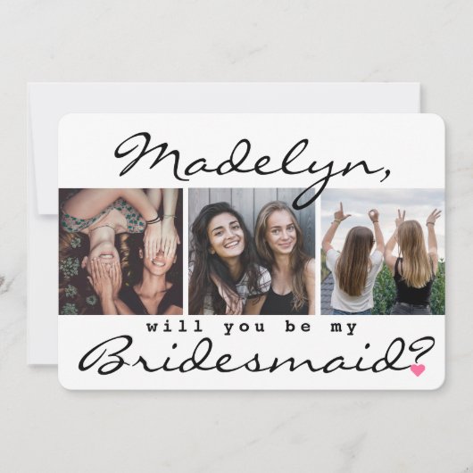 4 Foto-collage: Mijn Bridesmaid-voorstel Kaart (Voorkant)