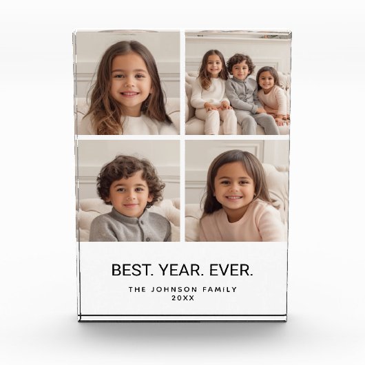 4 foto collage minimalistisch - Best jaar ooit (Voorkant)
