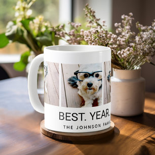 4 Foto Collage Minimalistisch - Best Jaar Ooit Koffiemok