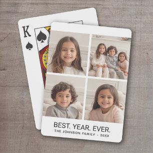4 Foto Collage Minimalistisch - Best Jaar Ooit Pokerkaarten